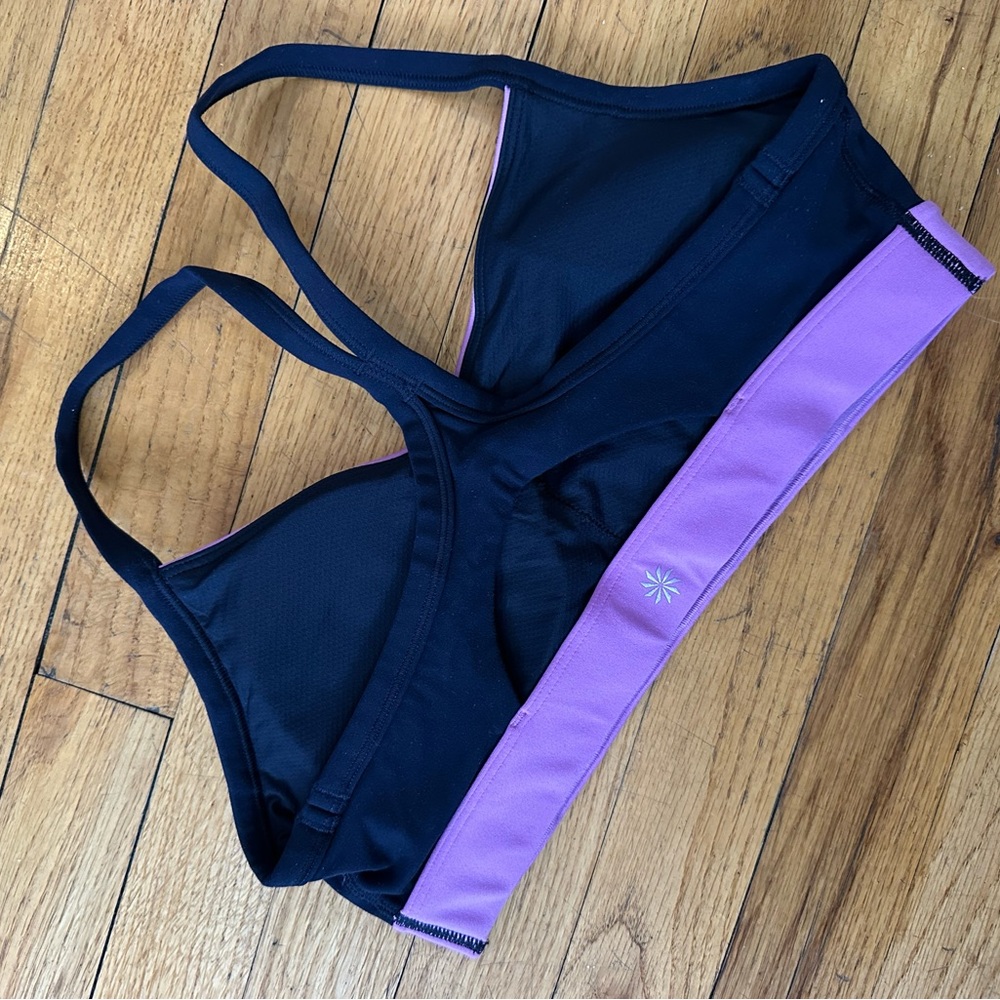 Athleta two toned Navy Blue and Purple Sports Bra, NWOT, small - Picture 2 of 8